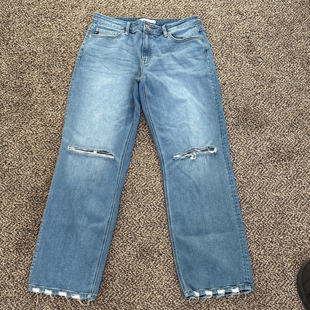 KanCan Distressed Straight Leg Jeans